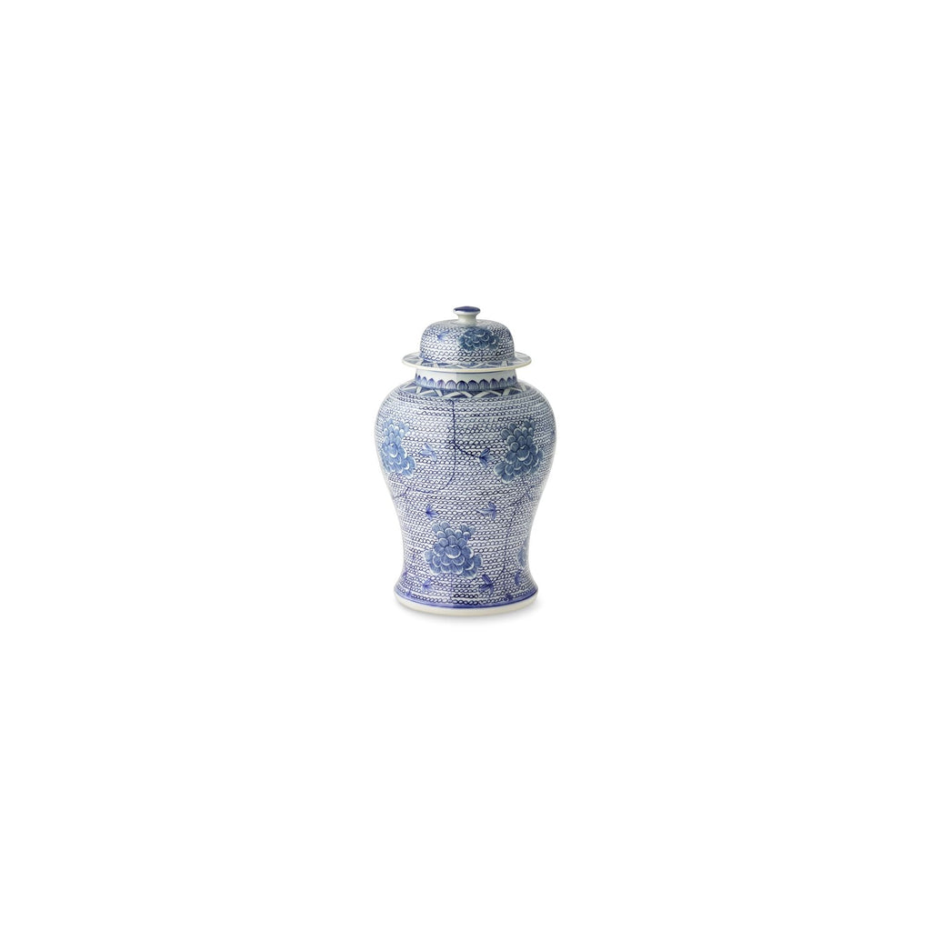 Blue and White Chain Temple Jar Small