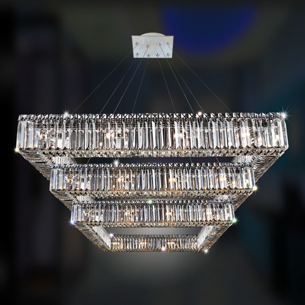 Quadro 35-Inch Square 3-Tier Pendant