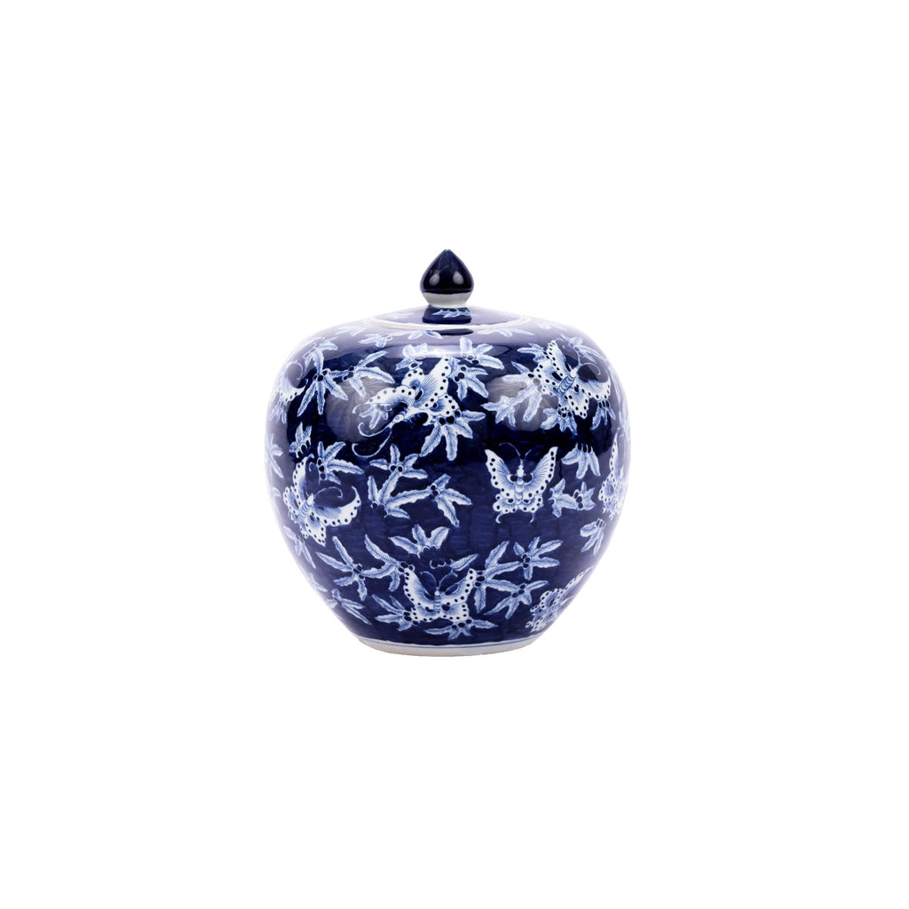 Blue And White Porcelain Butterfly Melon Jar