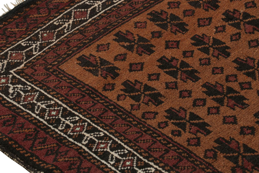 Vintage Persian Balouch Runner In Brown With Geometric Patterns