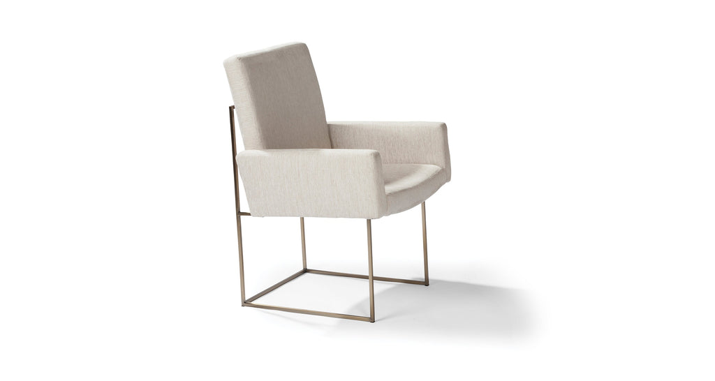 1187 Design Classic Dining Chair In Crypton Performance Fabric With Brushed Bronze Legs