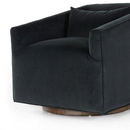 York Swivel Chair-Modern Velvet Smoke