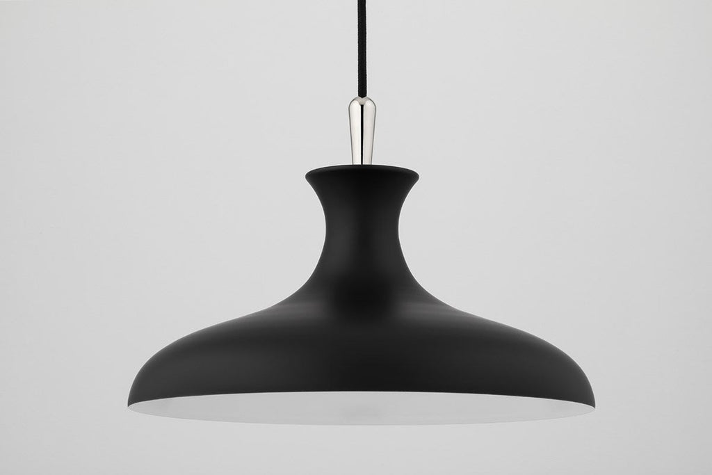 Cassidy Pendant 11" - Polished Nickel/Dusk Black