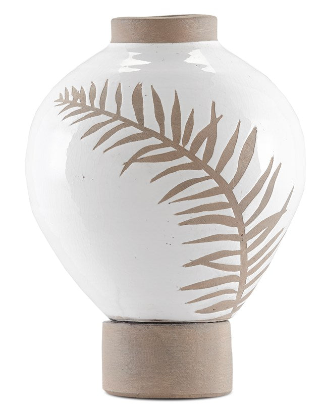 Fern Small White Vase