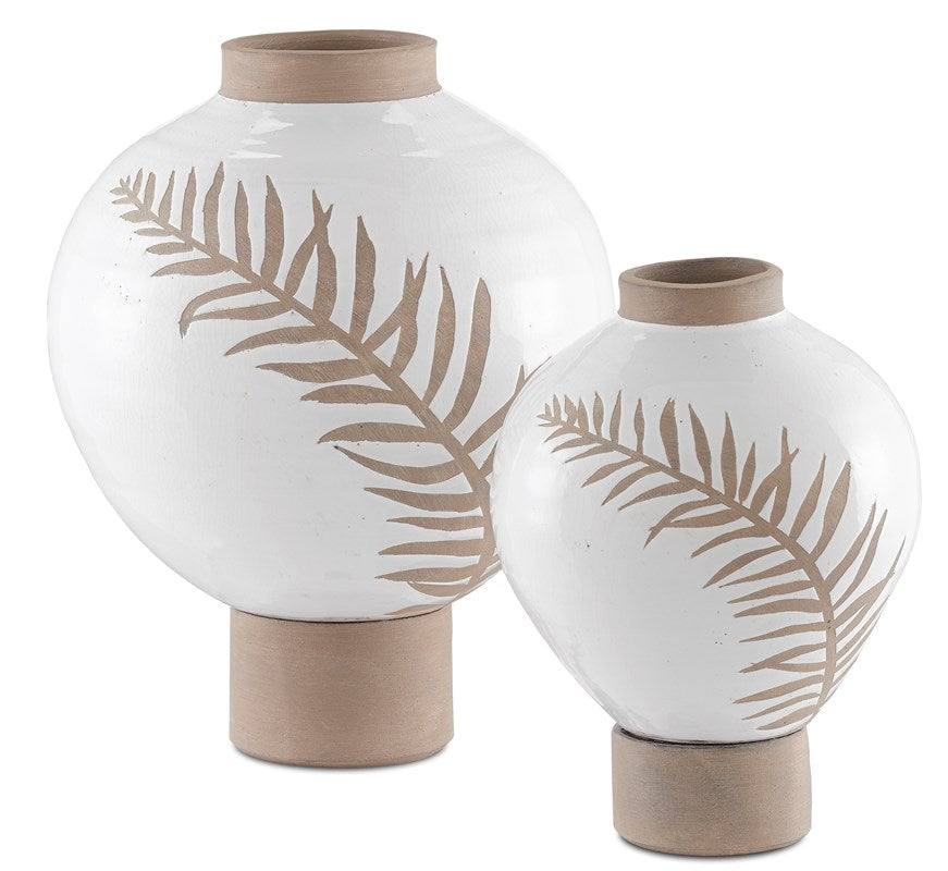 Fern Large White Vase