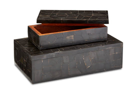 Black Bone Mosaic Box, Set of 2
