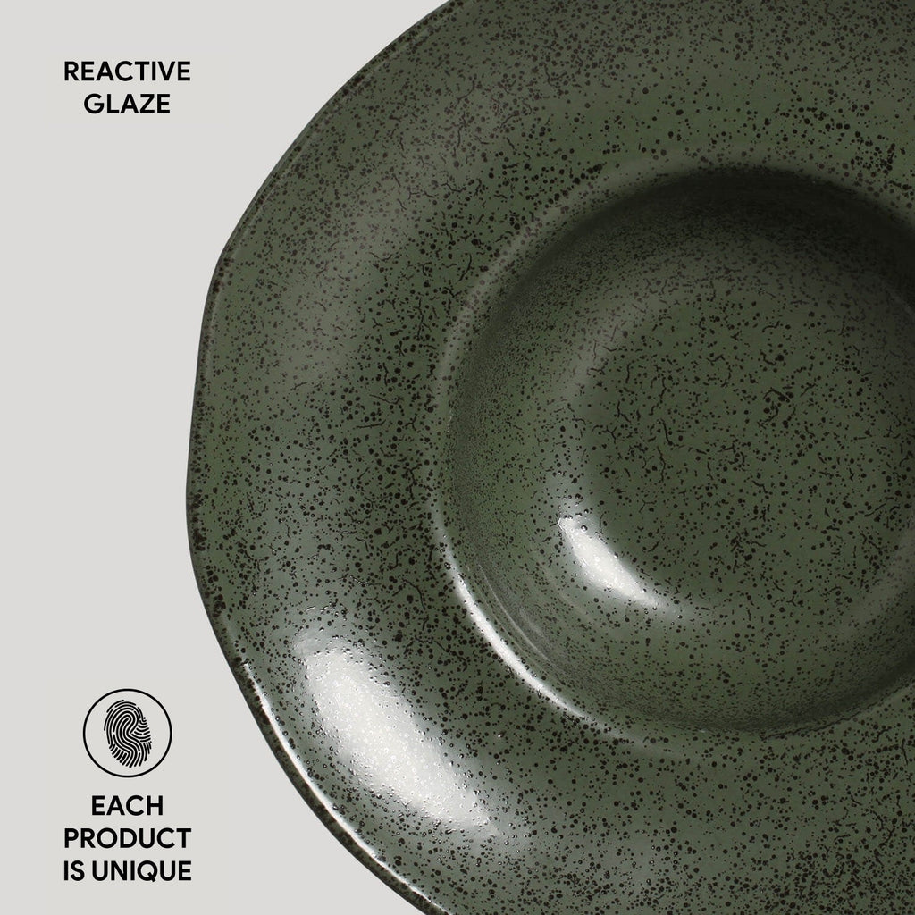 Greenery Deep Rim Plates, Set of 4