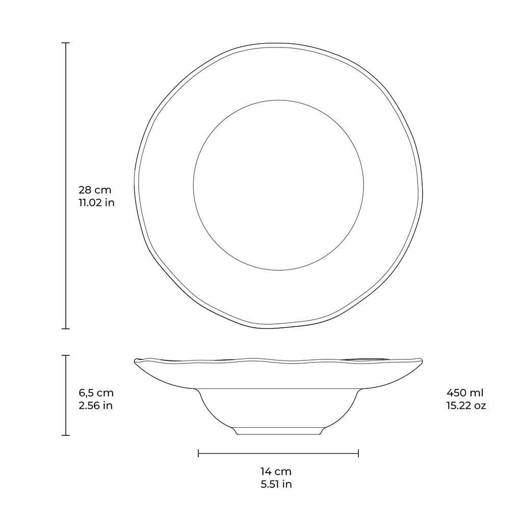 Greenery Deep Rim Plates, Set of 4