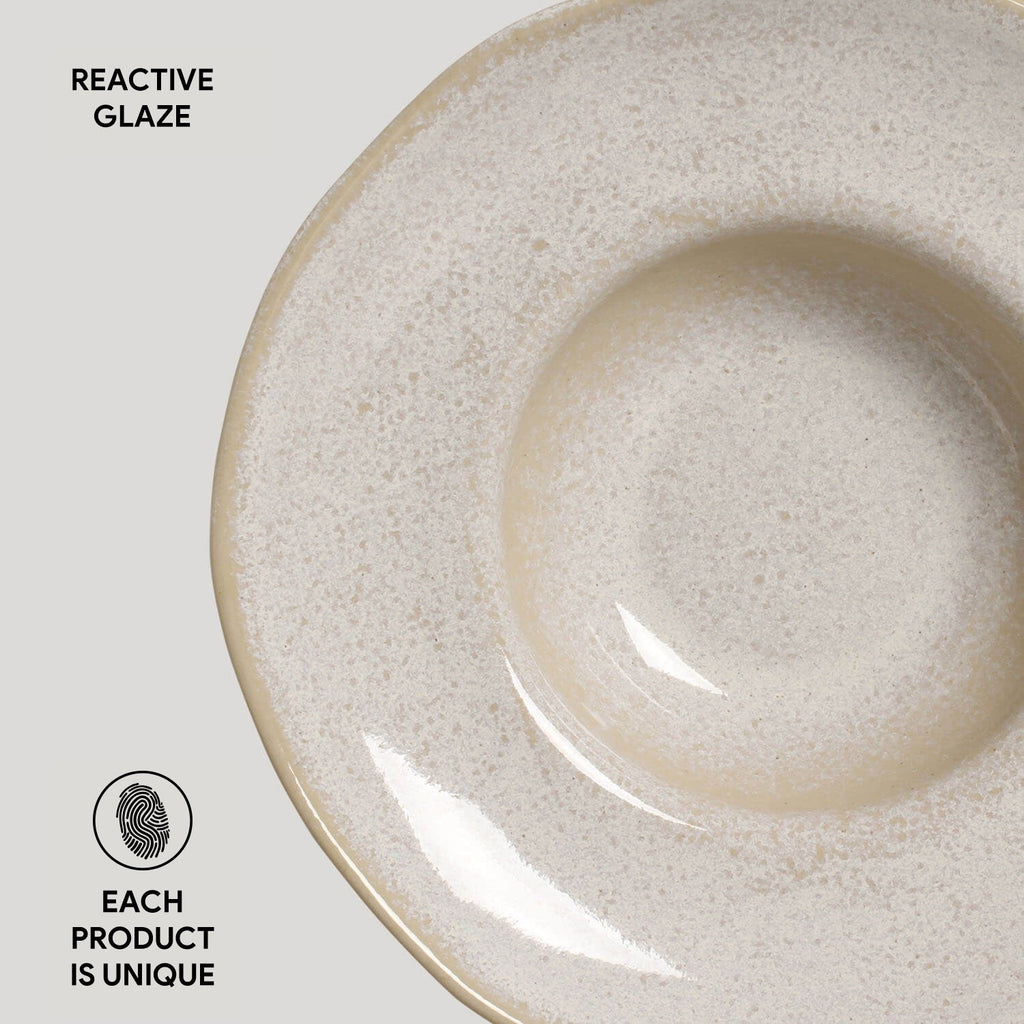 Latte Deep Rim Plates, Set of 4