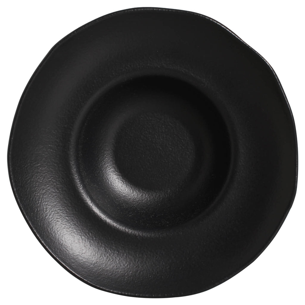 Matte Black Deep Rim Plates, Set of 4