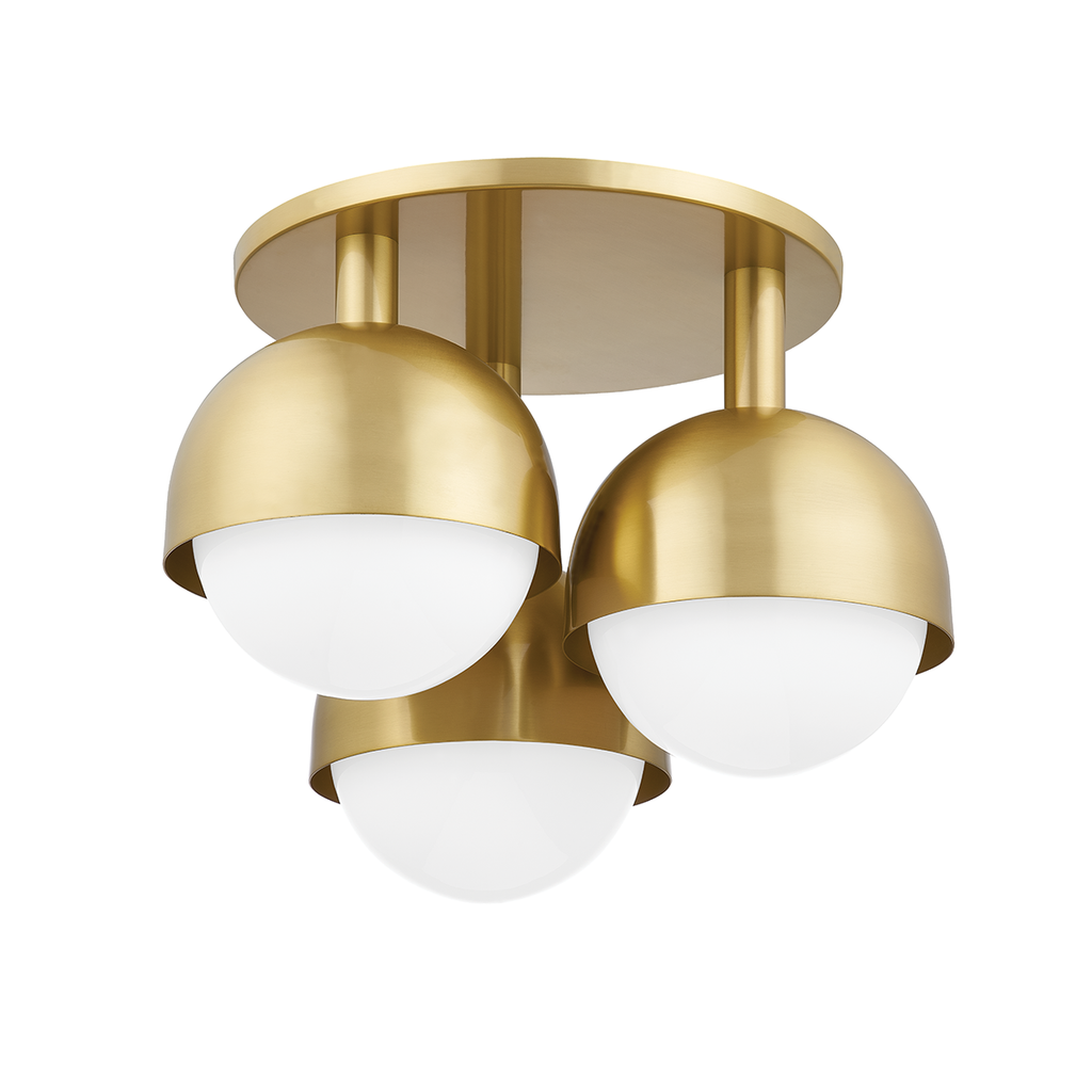 Foster Semi Flush - Aged Brass