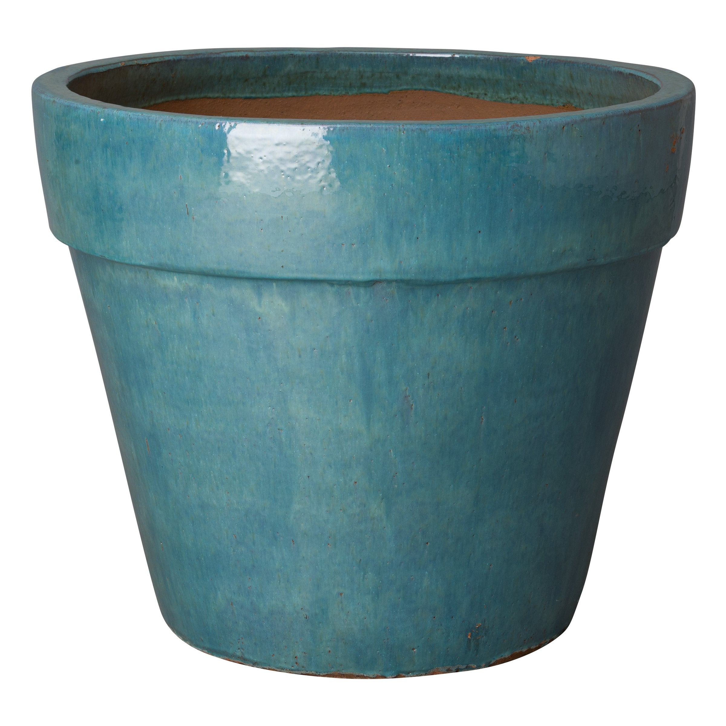 teal outdoor plant pots 28 in. Dia Teal Ceramic Round Flower Pot Planter