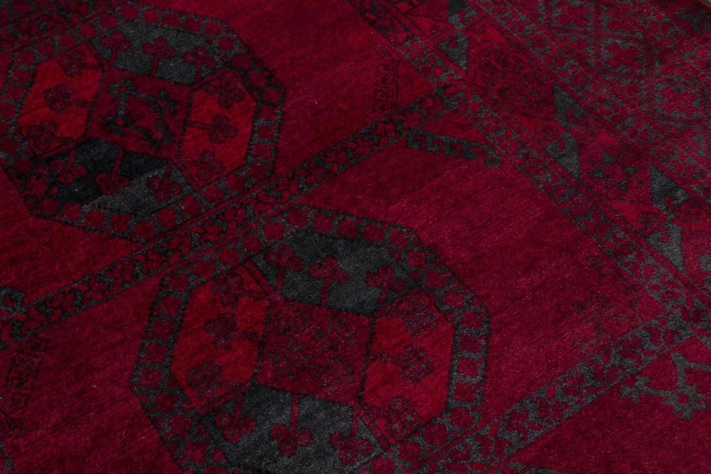 Vintage Mid Century Bokhara Traditional Red And Blue Wool Rug 12081