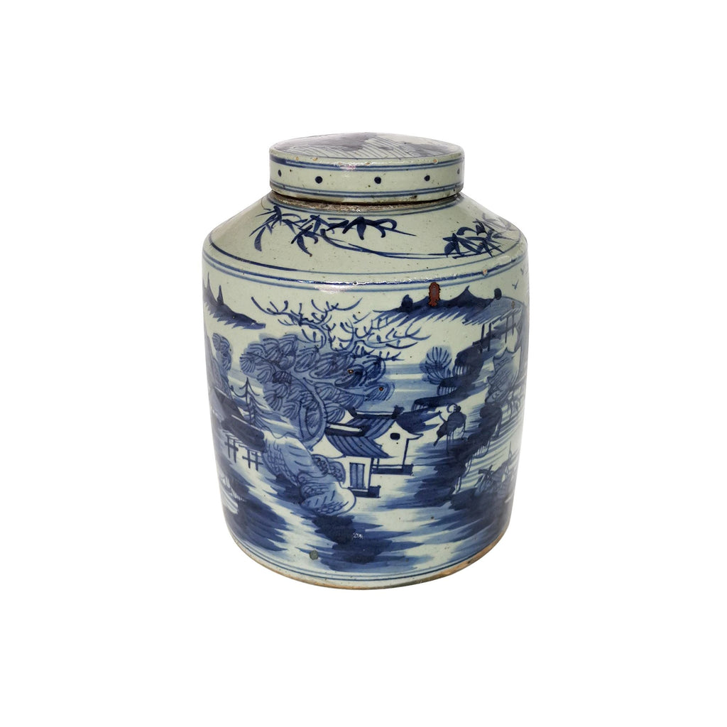 Dynasty Tea Jar Landscape Motif Small