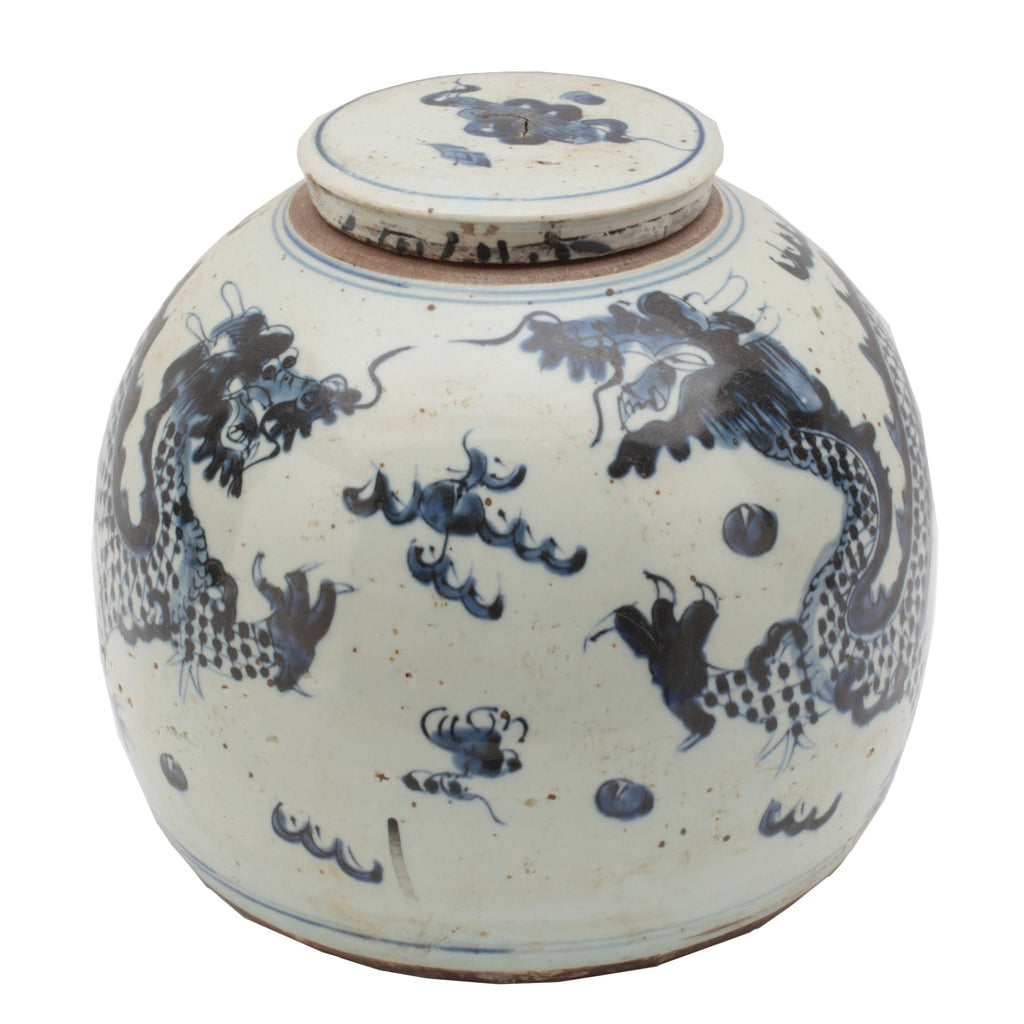 Vintage Ming Jar Dragon Motif Large