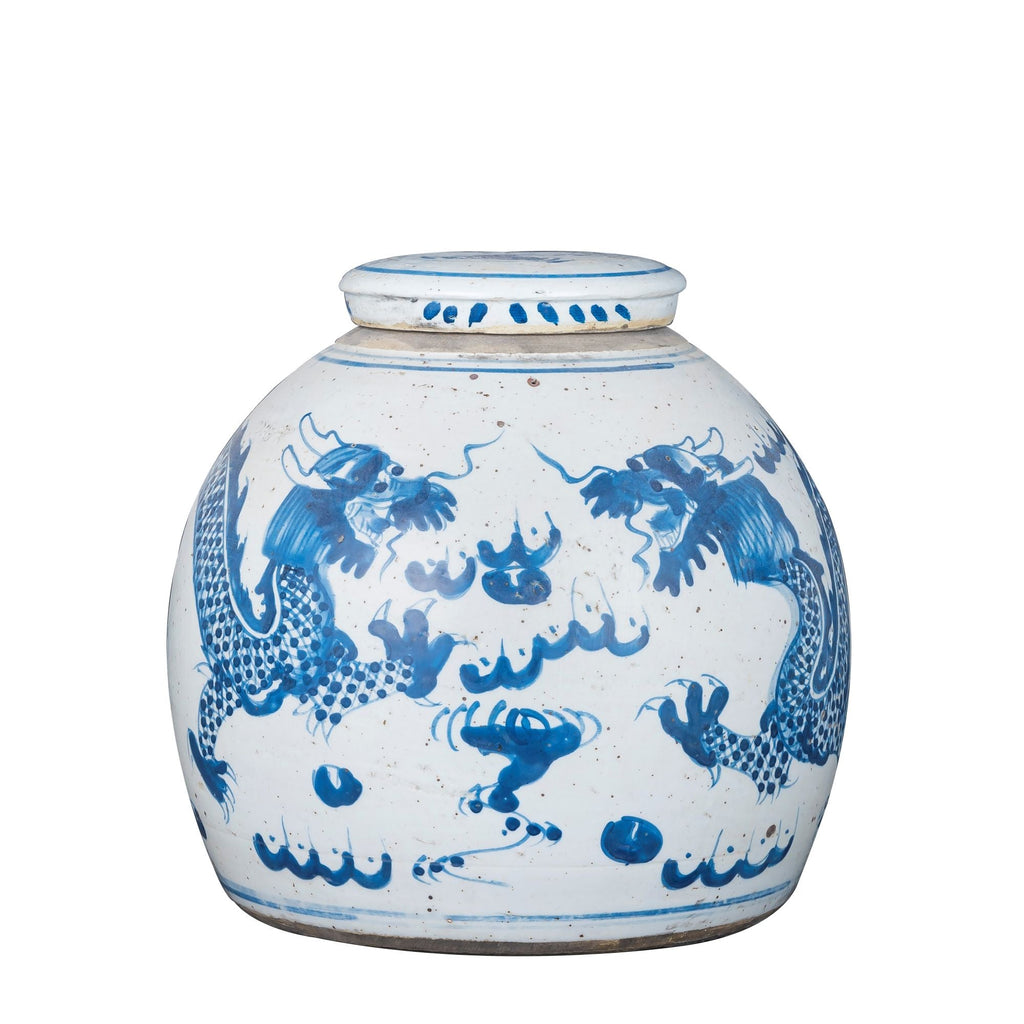 Vintage Ming Jar Dragon Motif Small