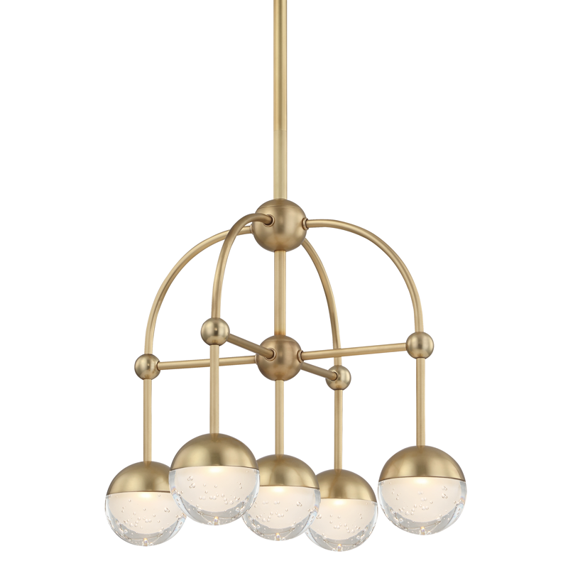 Boca Chandelier 15" - Aged Brass