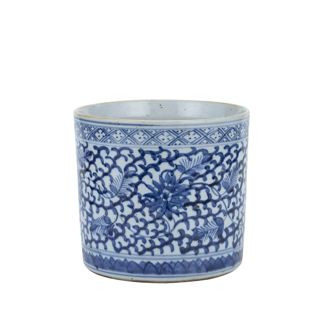 Blue and White Climbing Vines Orchid Pot