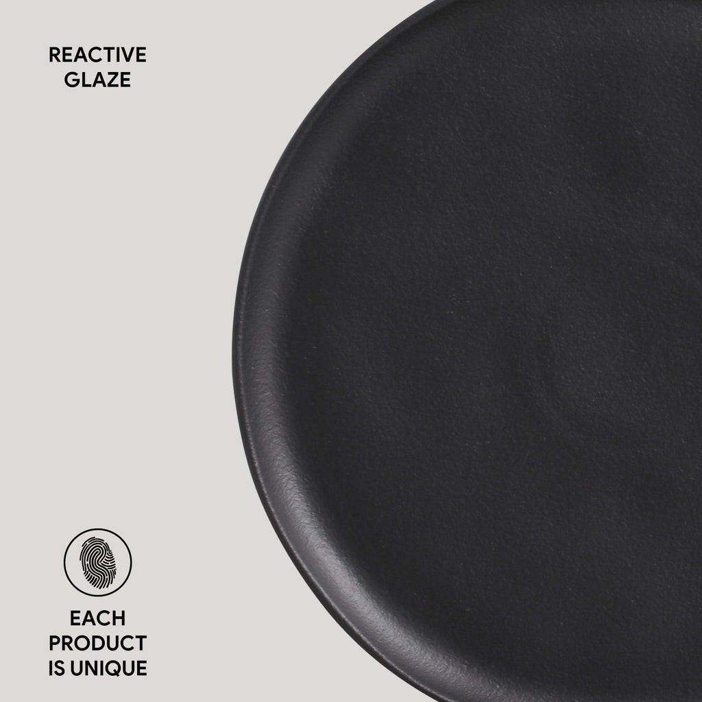 Matte Black Buffer Dinner Plates, Set of 6