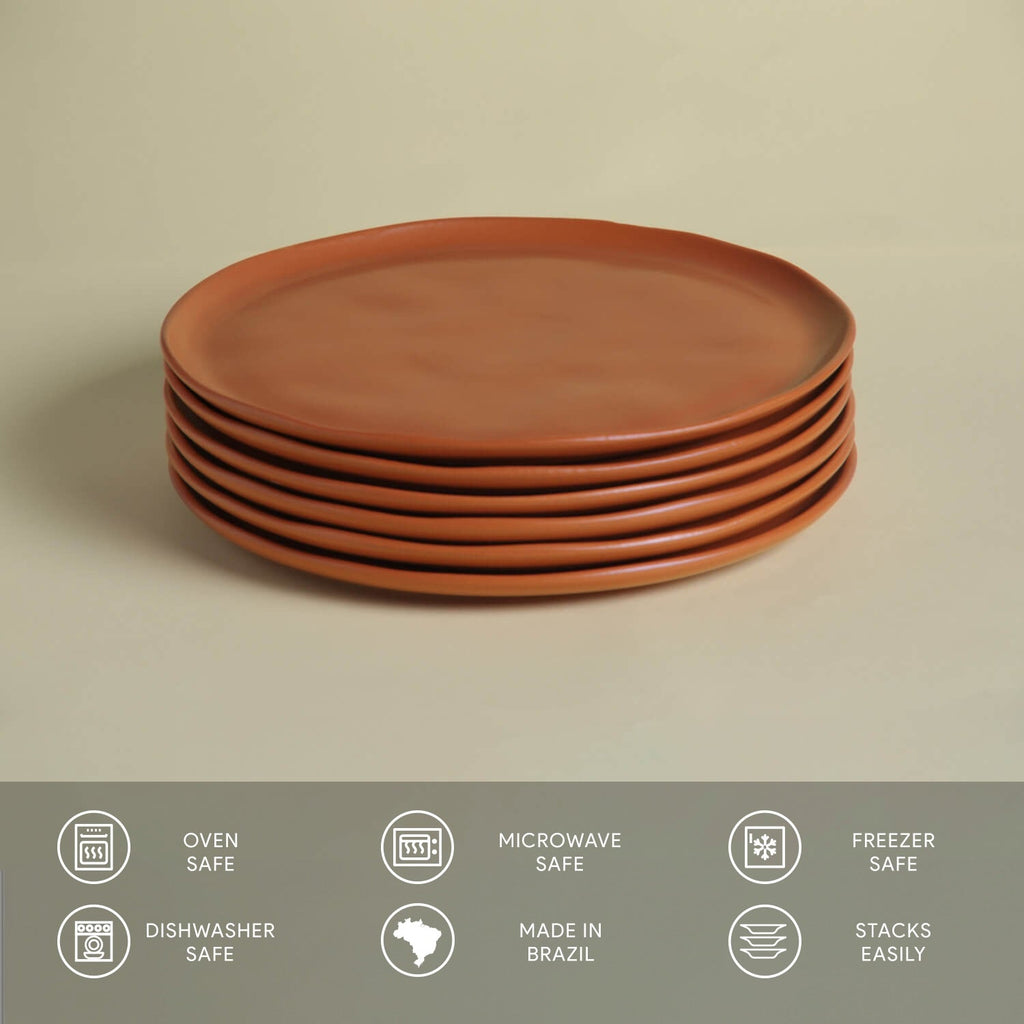 Terracotta Dinner Plates, Set of 6