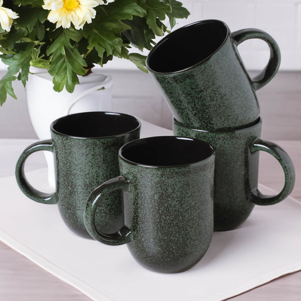 Greenery Coup Mugs, Set of 4