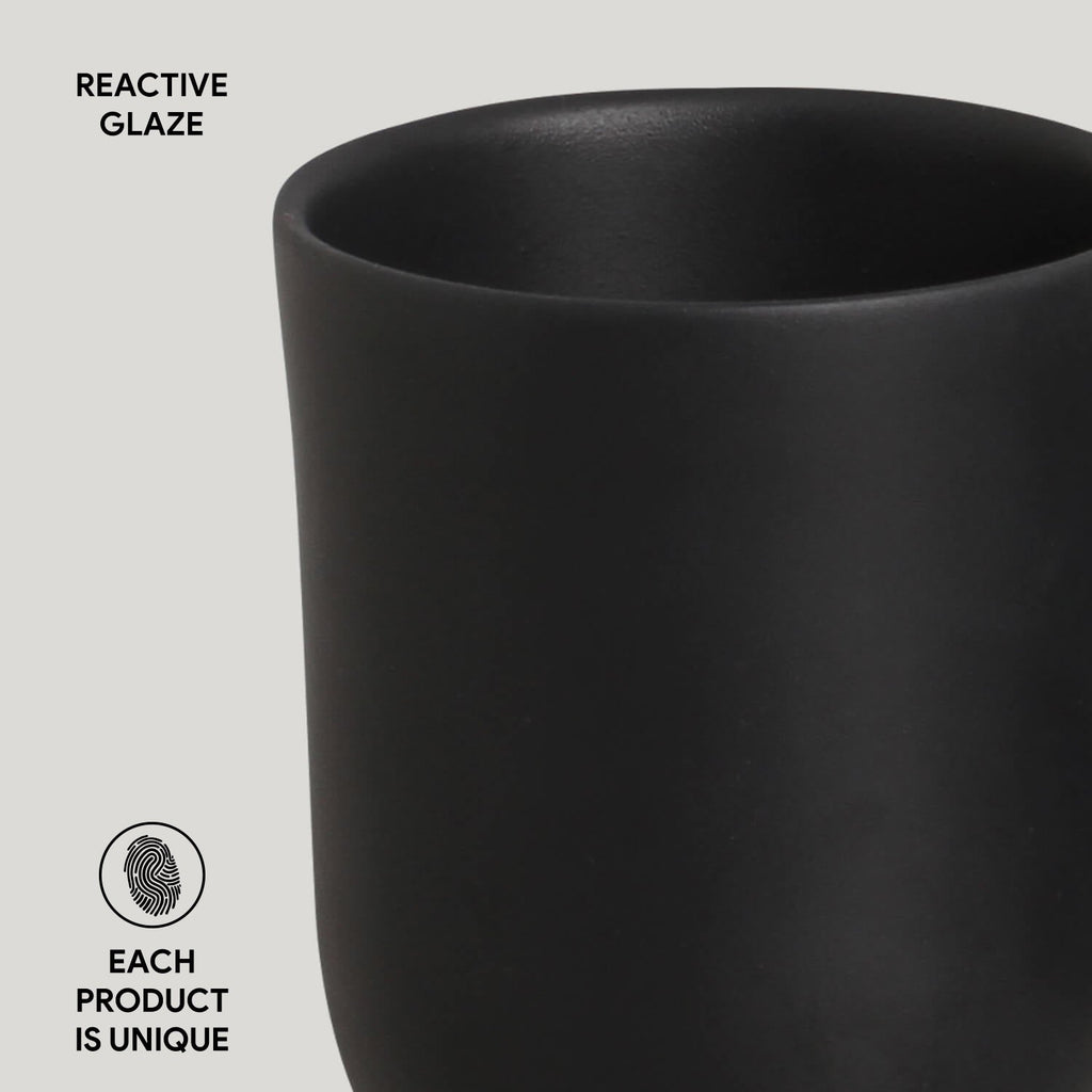 Matte Black Coup Mugs, Set of 4