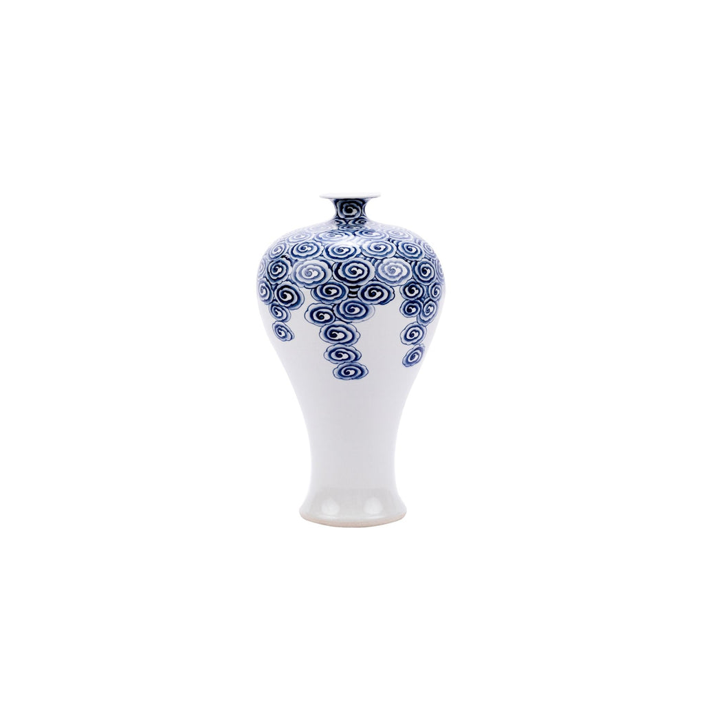 Blue and White Drifting Cloud Plum Vase