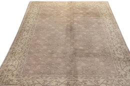 Vintage Turkish Oushak Rug In All Over Gray Pink Off White Floral Pattern