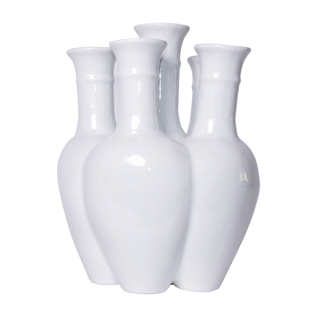 6 Pipe Flower Vase White