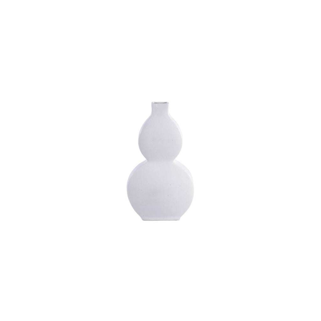 Flat Gourd Vase Matte White