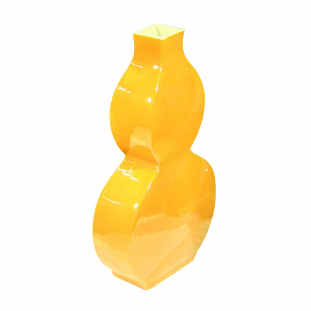 Flat Gourd Vase Yellow