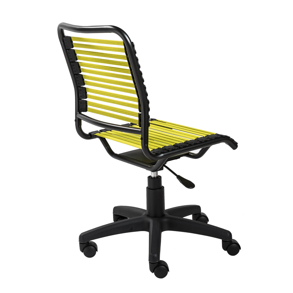 Allison Bungie Flat Low Back Office Chair - Green,Graphite Frame