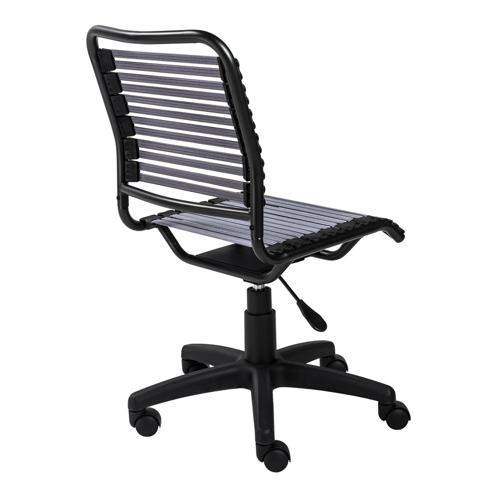 Allison Bungie Flat Low Back Office Chair - Light Grey,Graphite Frame