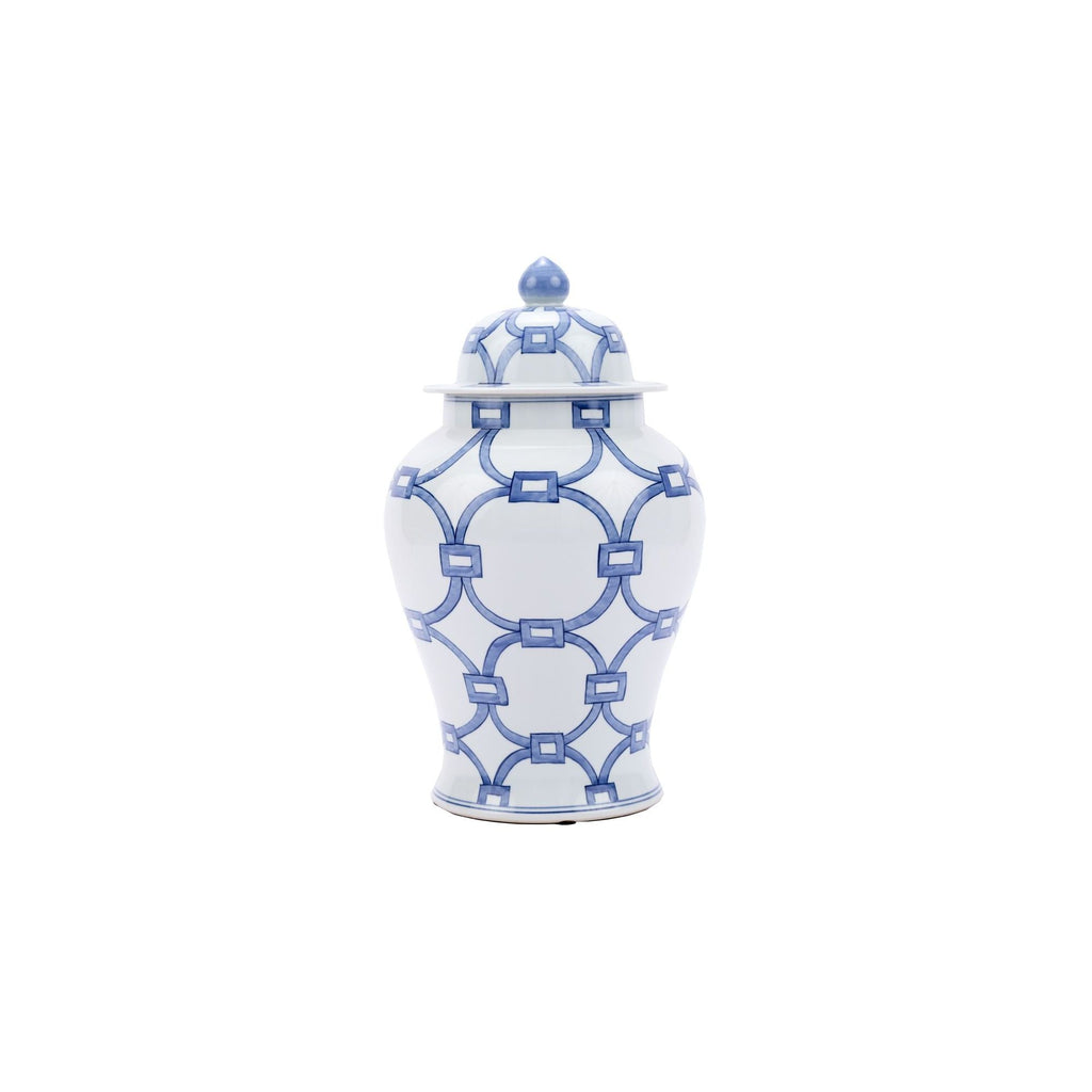 Blue and White Lover Locks Temple Jar Large