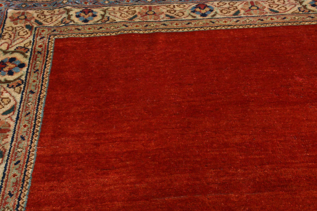 Vintage Mahal Red And Beige Wool Persian Runner With Open Field 12743