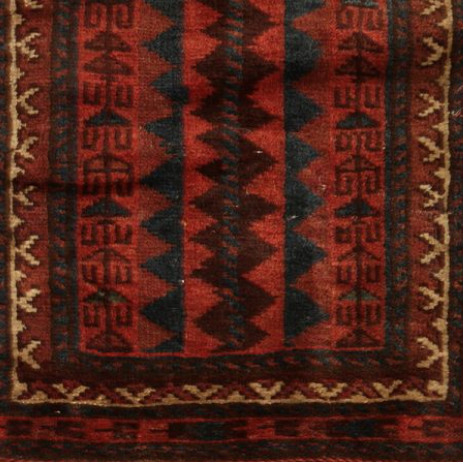 Antique Geometric Brown Red And Blue Wool Persian Kilim - 12782