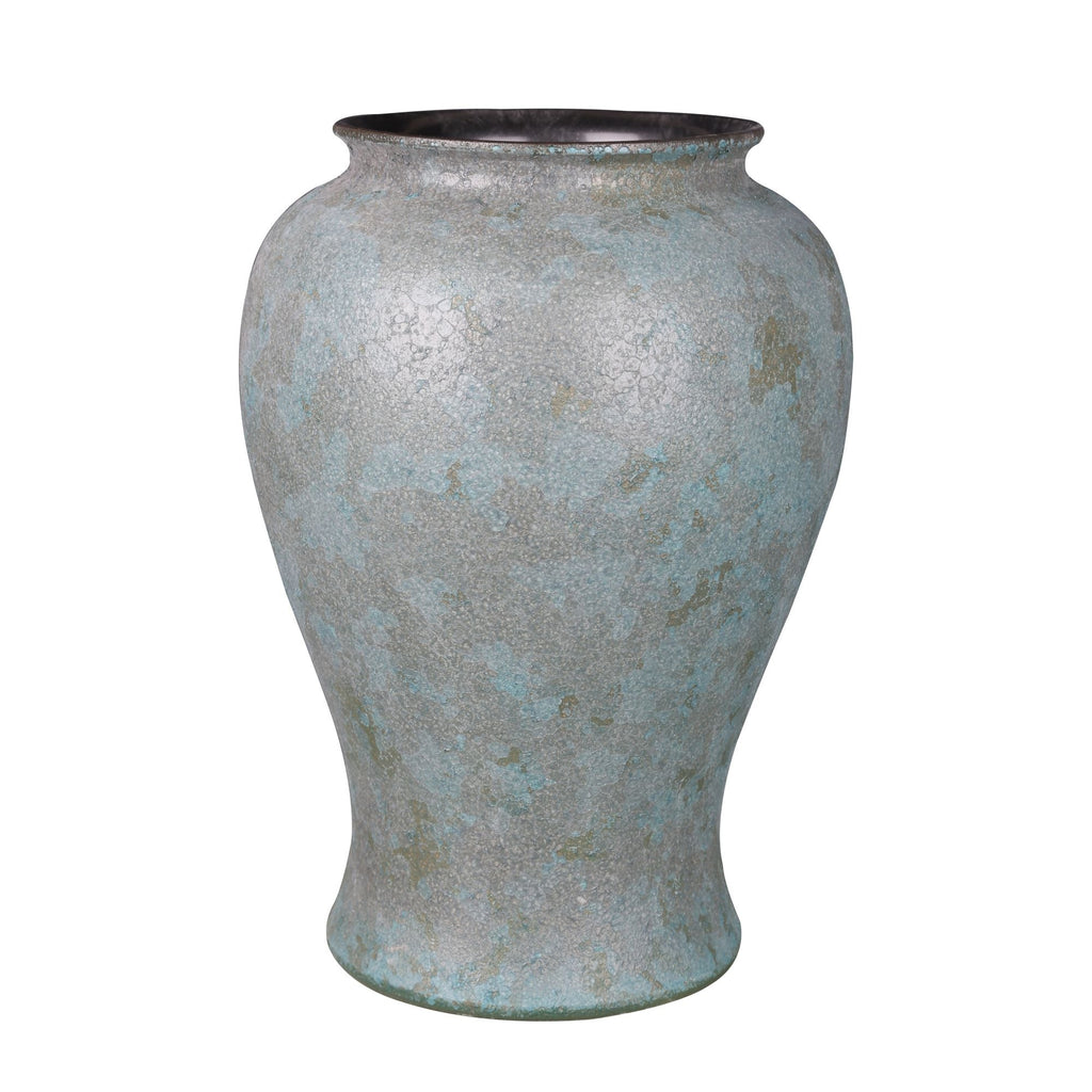 Weathered Bronze Green Crackle Jar M