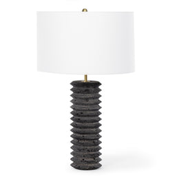 Noir Column Travertine Lamp