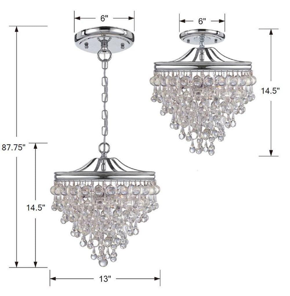 Calypso 3 Light Semi Flush