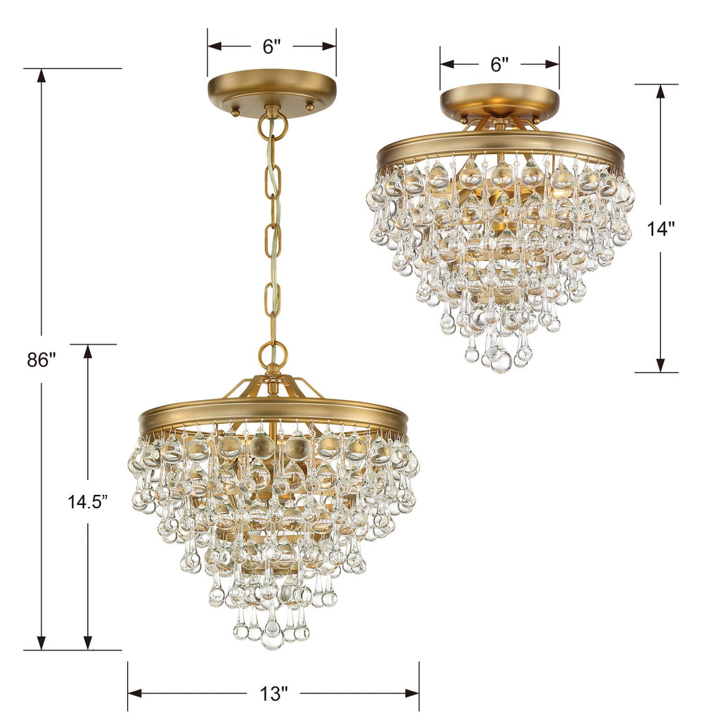 Calypso 3 Light Semi Flush