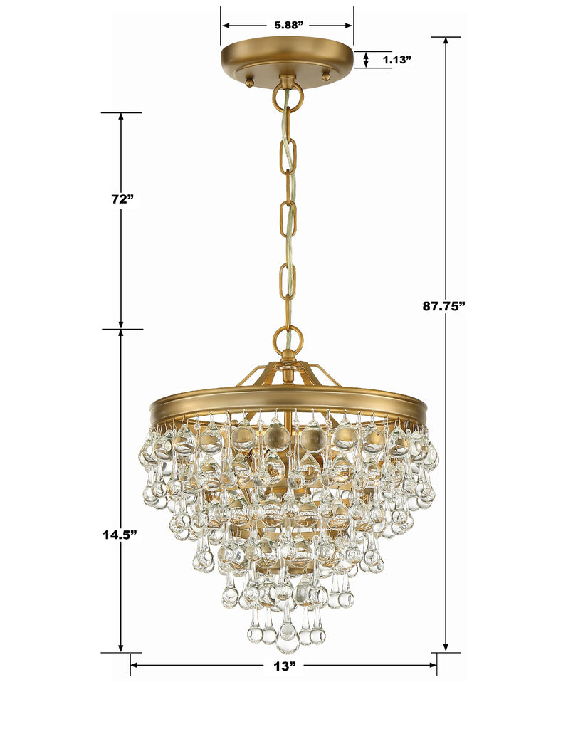 Calypso 3 Light Semi Flush