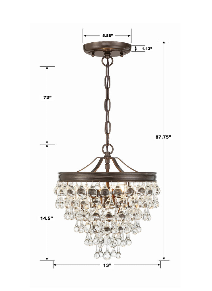 Calypso 3 Light Semi Flush