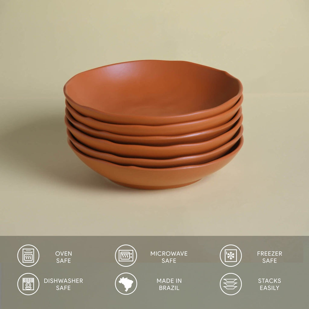 Terracotta Salad Bowls, Set of 6