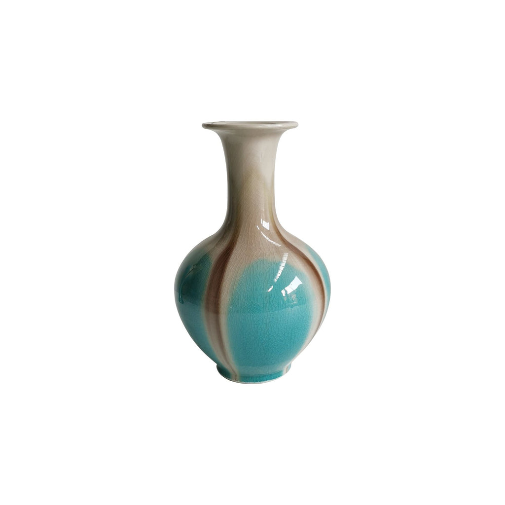 Blue Reaction Glazed Ballon Vase