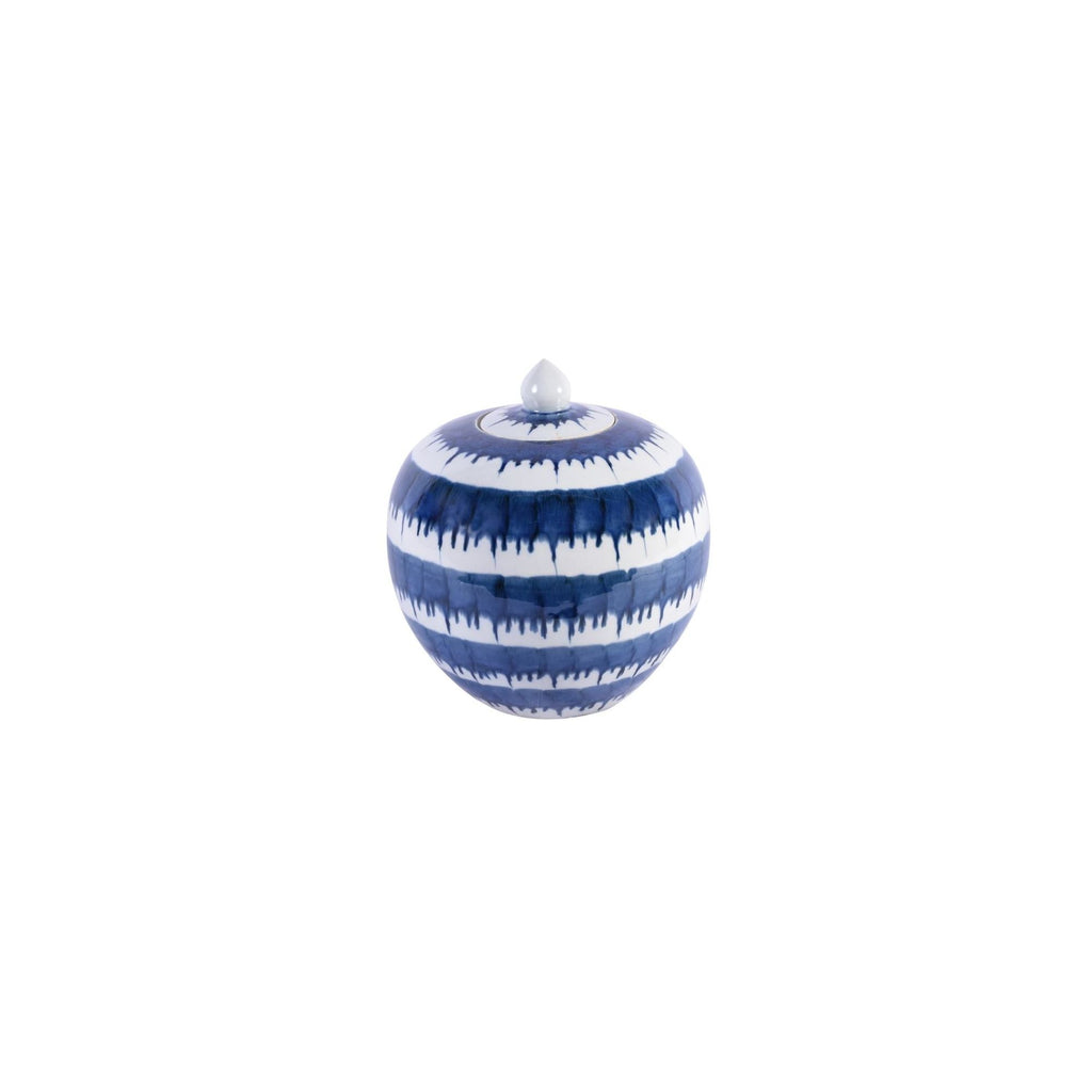 Blue And White Drip Melon Jar