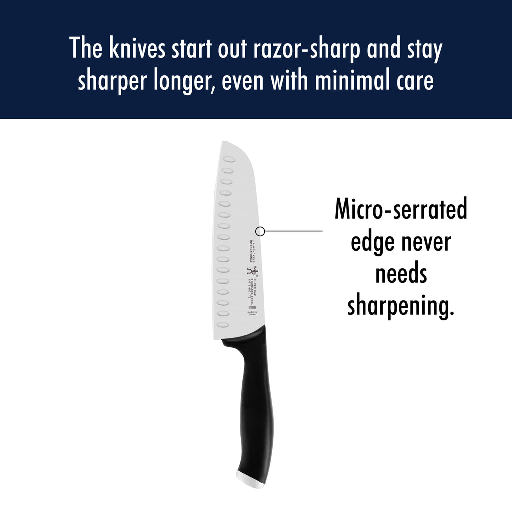 7" Hollow Edge Santoku Knife Silvercap