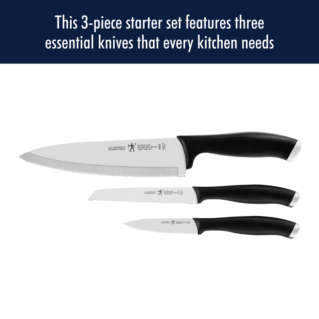 3-Piece Starter Knife Set Silvercap