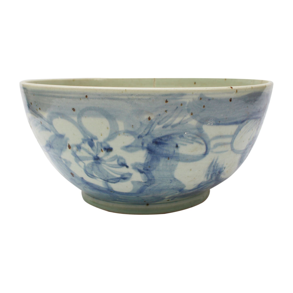 Blue And White Porcelain Bowl Twisted Flower Motif