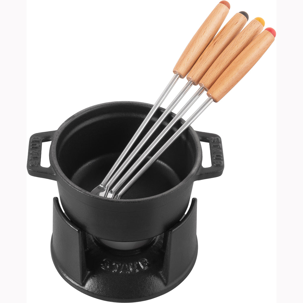 0.25-Quart Mini Chocolate Fondue Set - Black