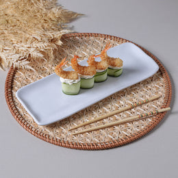 New White Medium Rectangular Platters, Set of 4